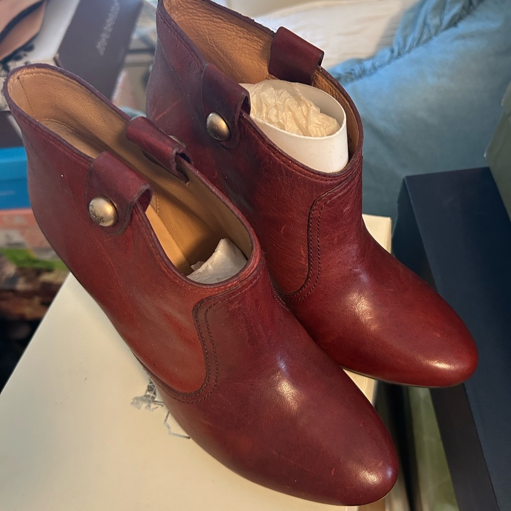 Coach Burgundy Heeled Boots - Picture 3 of 4